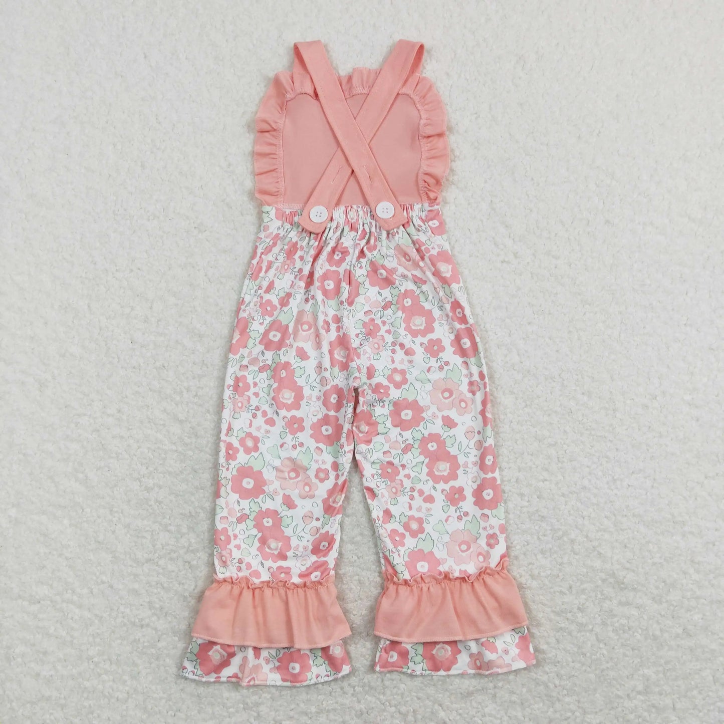 New Arrive Wholesale Toddler Baby Girl Clothes Sleeveless Leopard And Flower Print Suspender Kids Romper