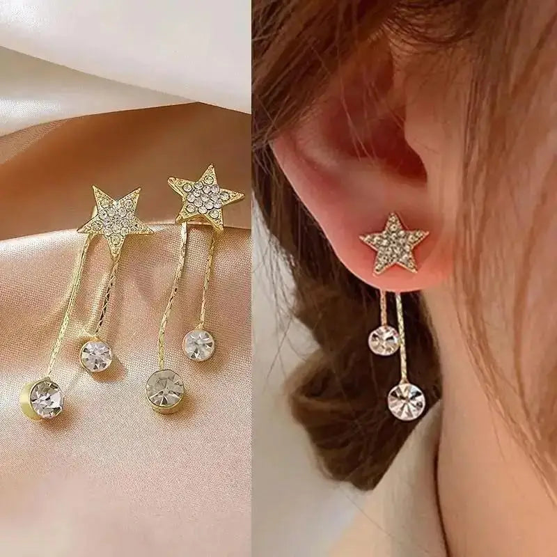 925 Silver Needle Korean Fashion Pearl Tassel Earrings For Women Jewelry Trending New Luxury Women's Zircon Pearl Earrings