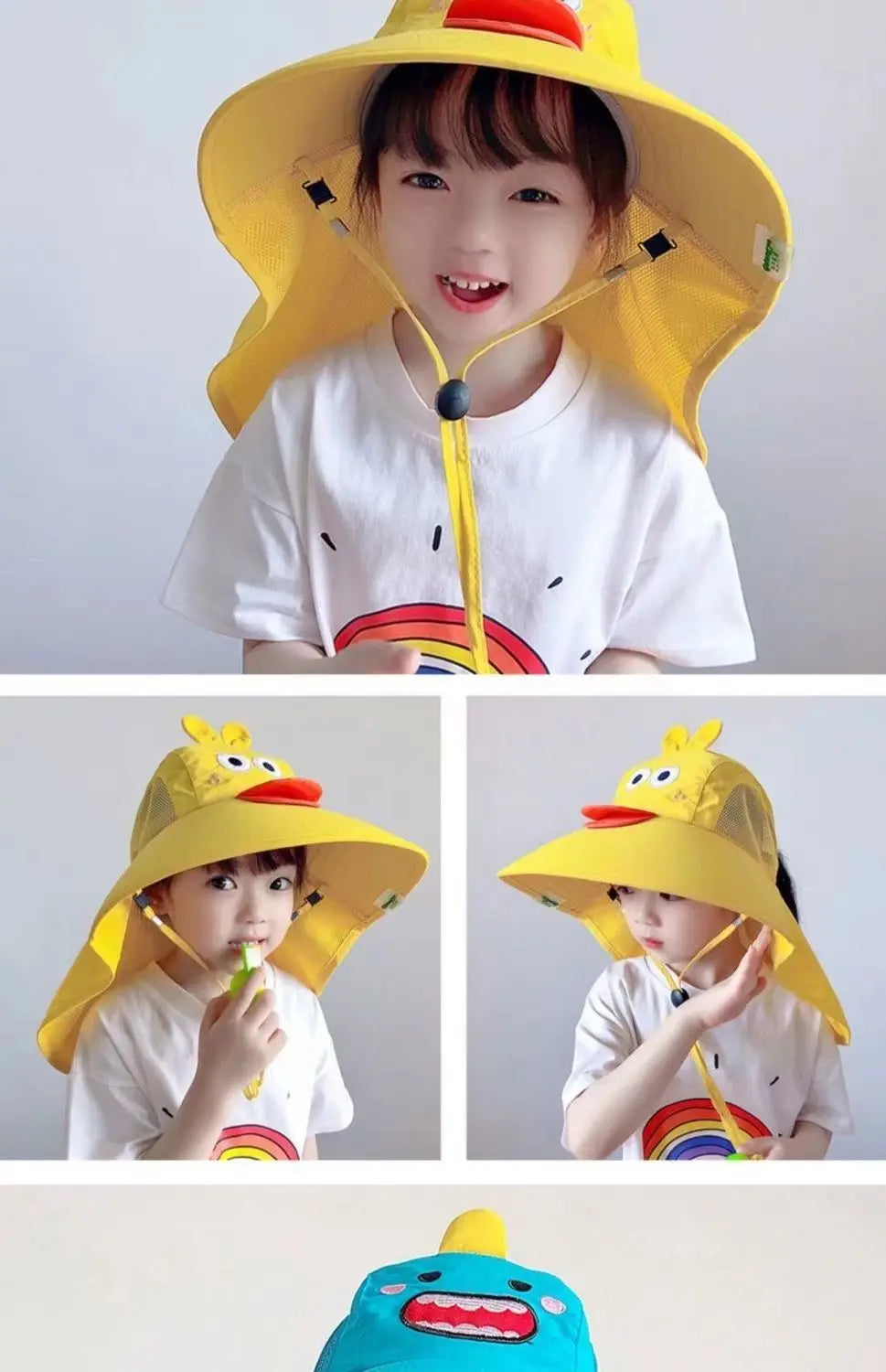 Kid Hat Summer Cap UV Protection Hats Beach Hats Large Brim Fisherman Hats