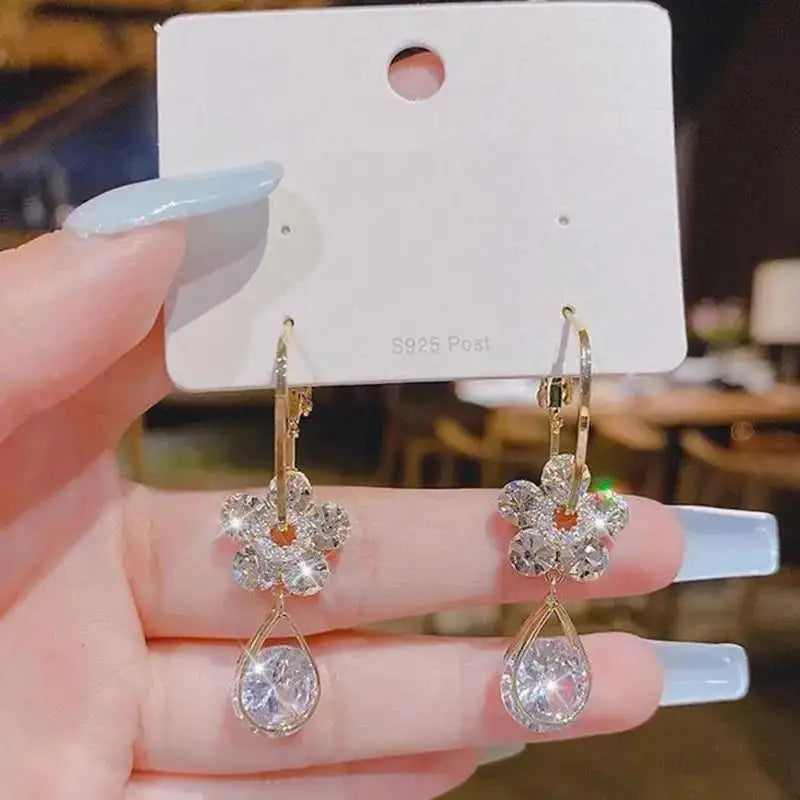 925 Silver Needle Korean Fashion Pearl Tassel Earrings For Women Jewelry Trending New Luxury Women's Zircon Pearl Earrings