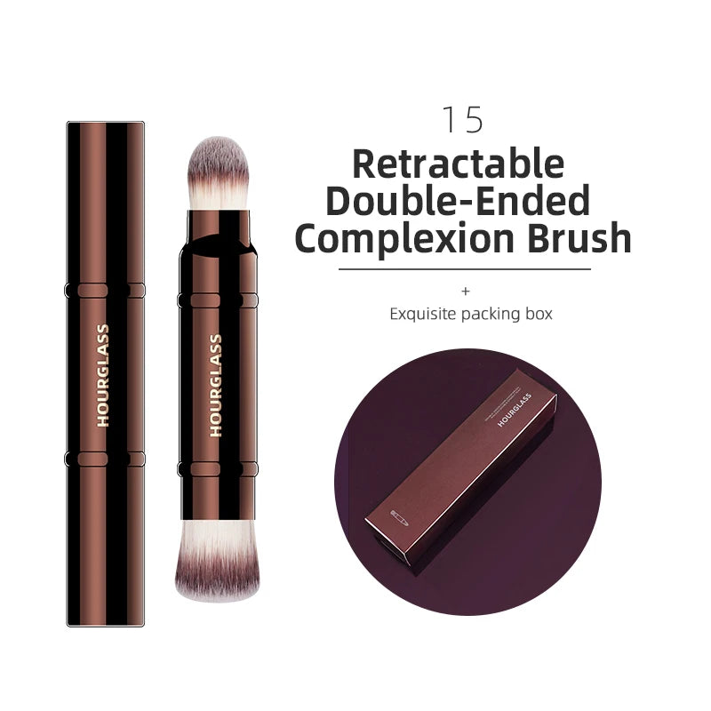 Hourglass Makeup Brush All Kinds Eyeshadow Foundation Concealer Powder Bronzer Blusher Eyeliner Retractable Professional Brushes make up tool