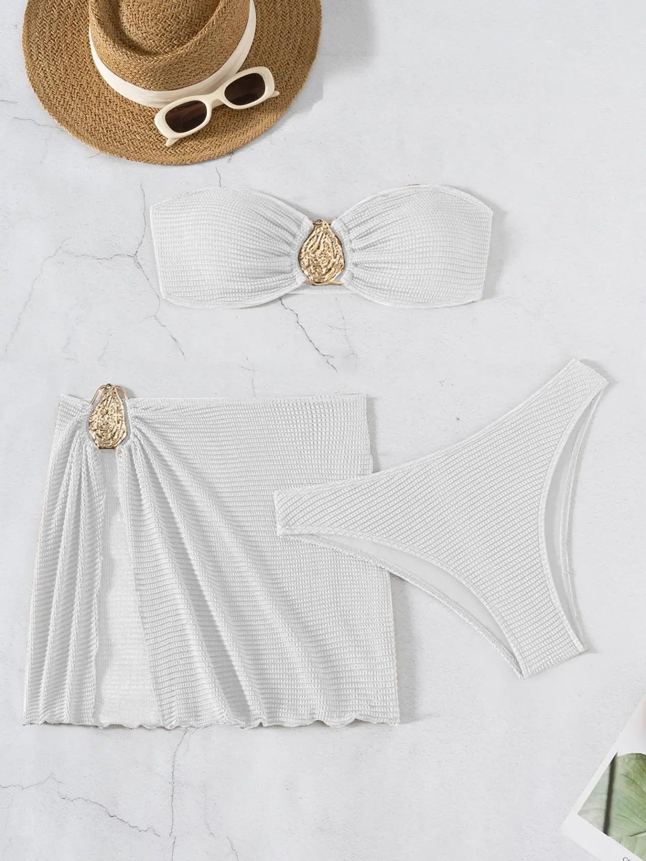 2025 New Bikini Baby Hot Spring Resort Beach Three Piece Split Swimsuit Skirt Bikini