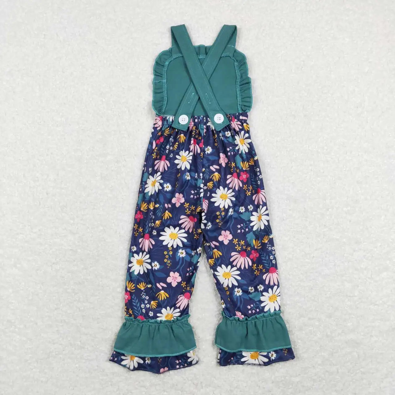 New Arrive Wholesale Toddler Baby Girl Clothes Sleeveless Leopard And Flower Print Suspender Kids Romper