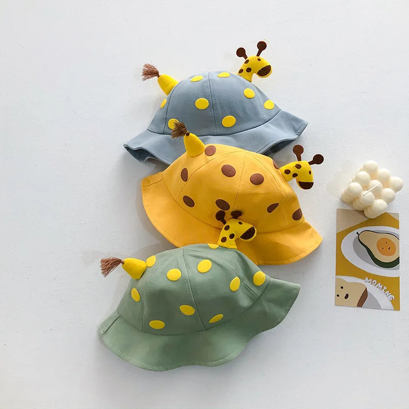 Niedlichen Cartoon Baby Eimer Hut Jungen Mädchen Im Freien Sonnenschirm Fischer Kappe Baumwolle Atmungsaktiv Kinder Becken Kappe Kinder Sonnenblenden 아기모자