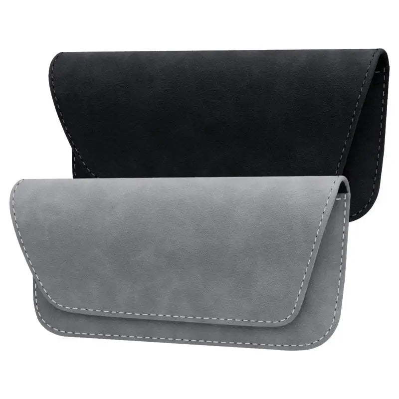 Car Sunglasses Box Magnetic Glasses Storage Holder Car Sun Visor Organizer Leather Sunshade Storage Bag Car Accessories