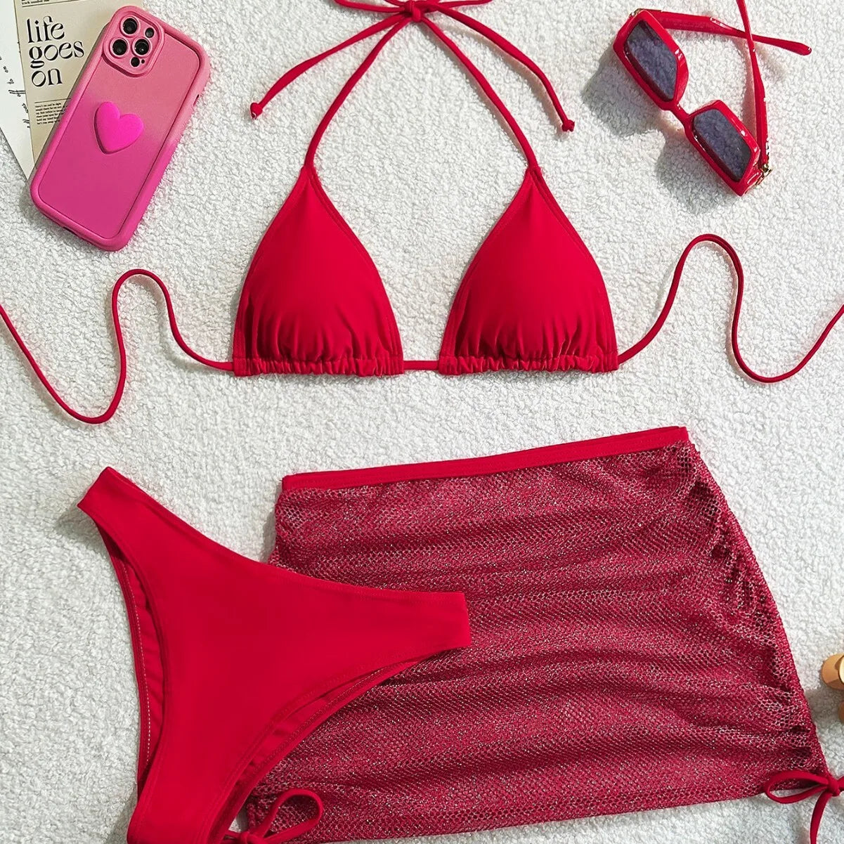 2025 New Bikini High-end Pure Desire Backless Swimsuit Women's Durable Hot Spring Swimsuit