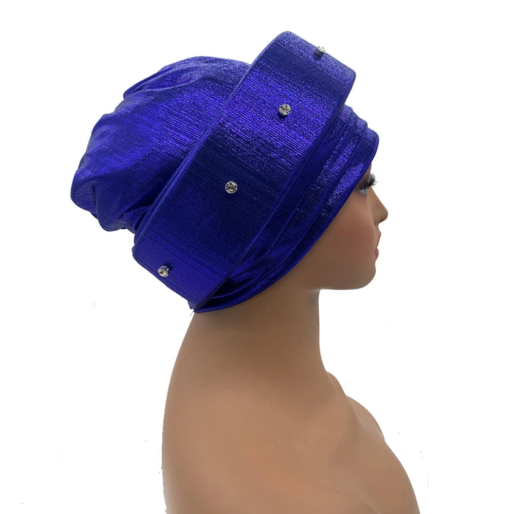 Exquisite Bouquet African Women's Turban Cap Ready to Wear Nigeria Auto Gele Headtie Female Fashion Head Wraps Turbante Mujer