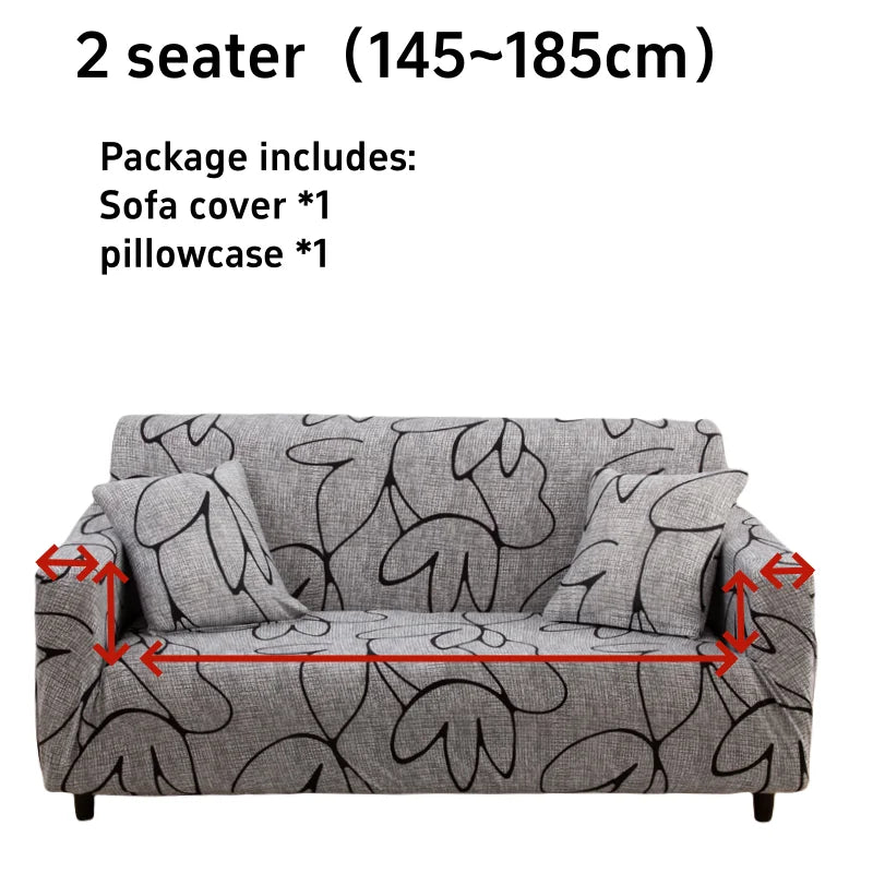 1pc Flower Printed Elastic Sofa Cover Antidirty Spandex Sofa Cover Furniture Protector for Bedroom Office Living Room Home Decor