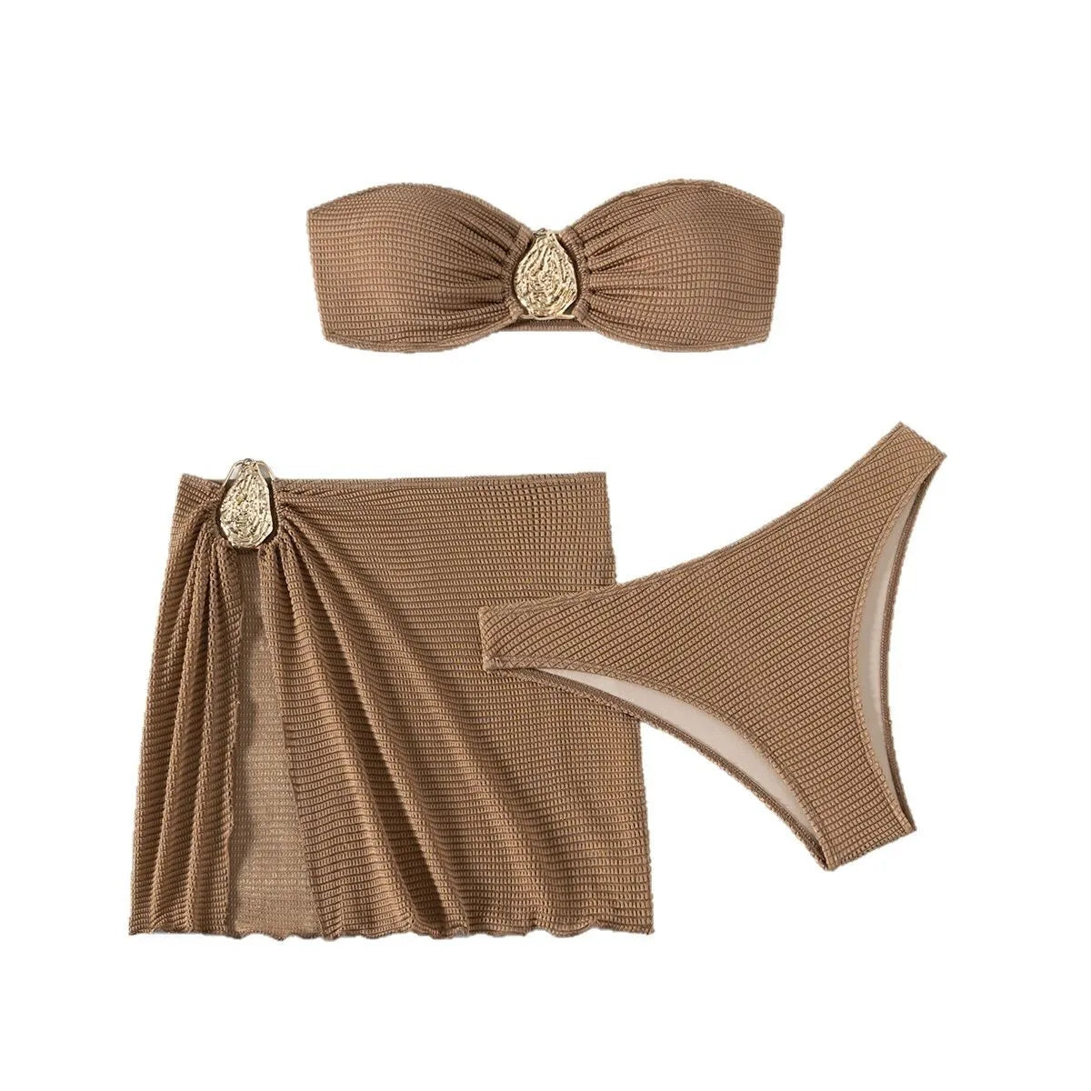 2025 New Bikini Baby Hot Spring Resort Beach Three Piece Split Swimsuit Skirt Bikini