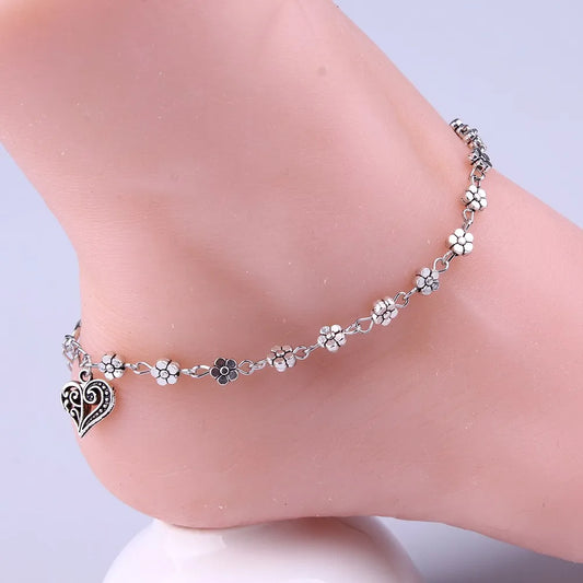 Women'S Anklets Initials Ankle Foot Anklet Bracelet Bead Sandal Women Barefoot Beach Chain Anklet аксессуары женские