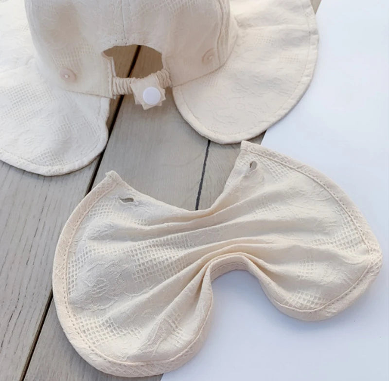 Princess Baby Bucket Hat for Girls Big Bow Summer Baby Girl Cap Wide Brim Travel Baby Sun Hat for Kids Accessories 1-3Y