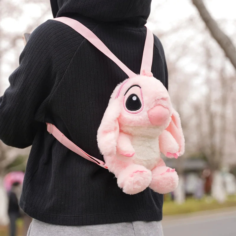 Lilo&Stitch Stitch Plush Backpack Blue Pink Cute Cartoon Skin Friendly Soft Outdoor Backpack Lightweight Children Birthday Gifts