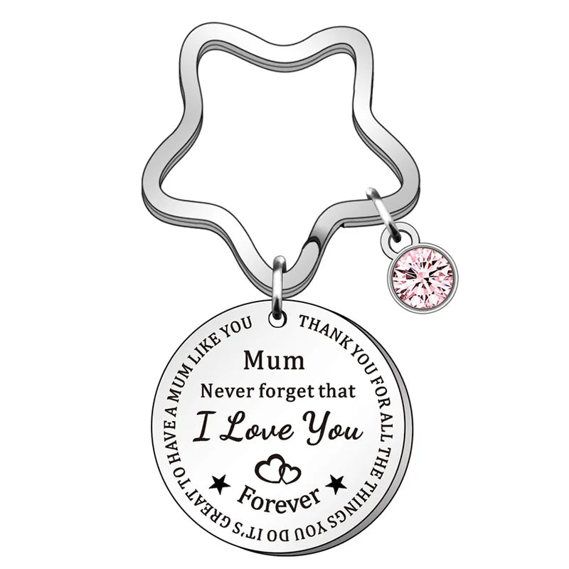 Mother's Day Mum Mother Daughter KeyChain Key Ring Stainless Steel Women Jewelry Accessories Fashion Pendant Gifts Forever