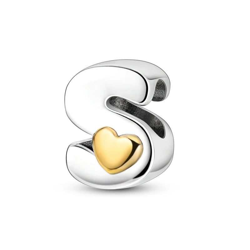 Fit Pandora 925 Original Bracelets Love 26 English Letters Series Silvering Charms Beads For DIY Birthday Jewelry Making