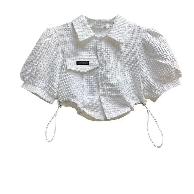 2025 Summer New Chic Tracksuit Matching Set Girl Casual Short Short-sleeved Top+Loose Cargo Pants Two Piece Female Clothes Suit