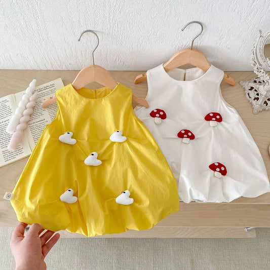 Girls Summer Dresses Sleeveless Cotton Toddler Clothing New Arrival