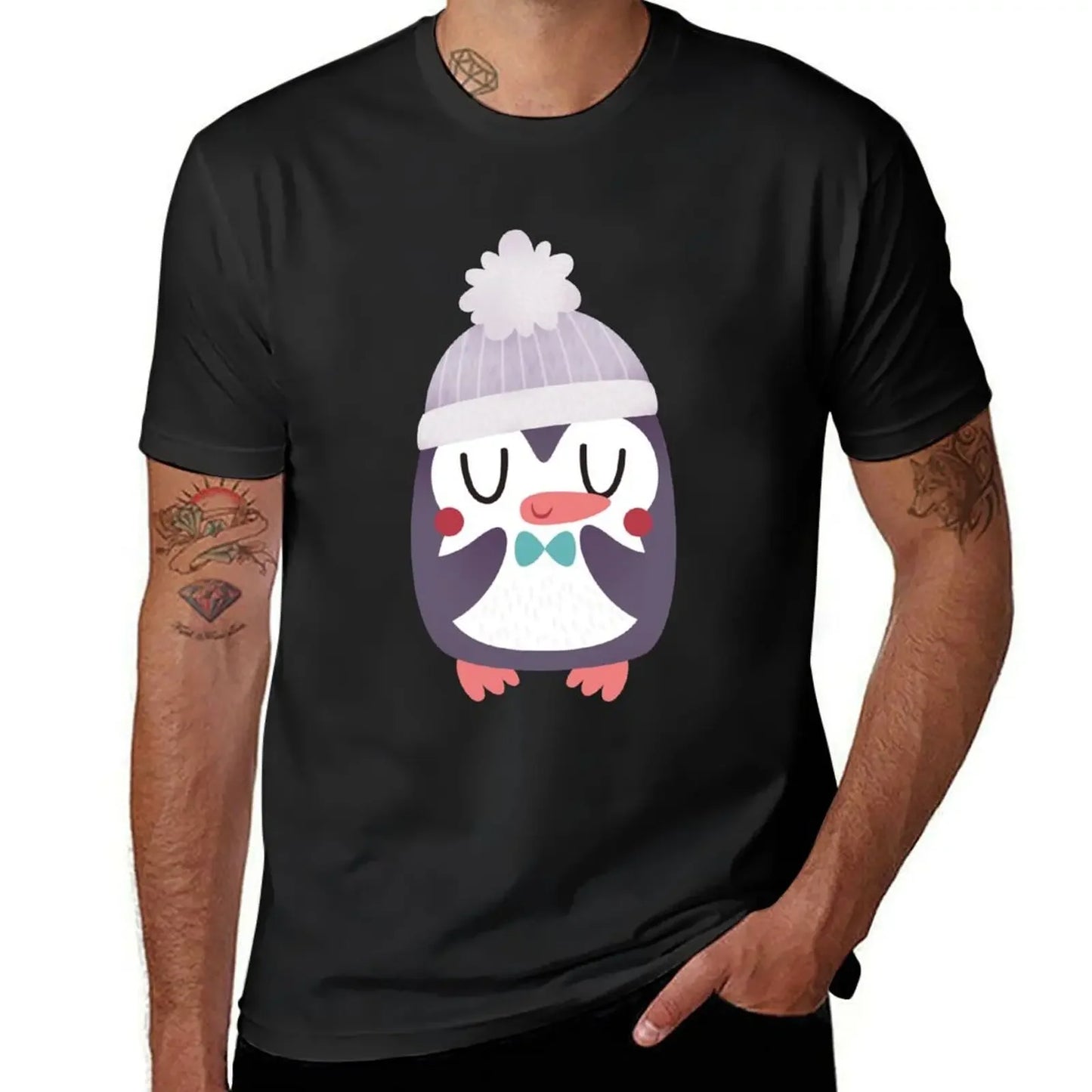 Cute Cozy Penguin T-Shirt cotton graphic tees Aesthetic clothing T-shirt mon