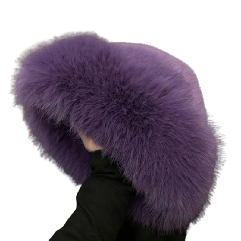 Mode Plüsch Eimer Hut für Frau Shopping Reise Fischer Hut Russische DXAA 