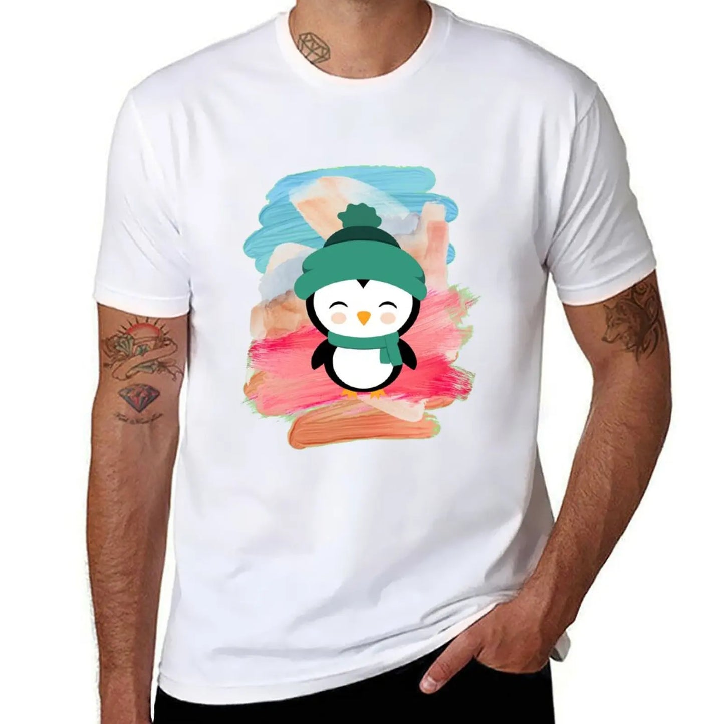 Penguin Club T-Shirt oversized t shirt Aesthetic clothing hippie clothes mens t shirts pack mon