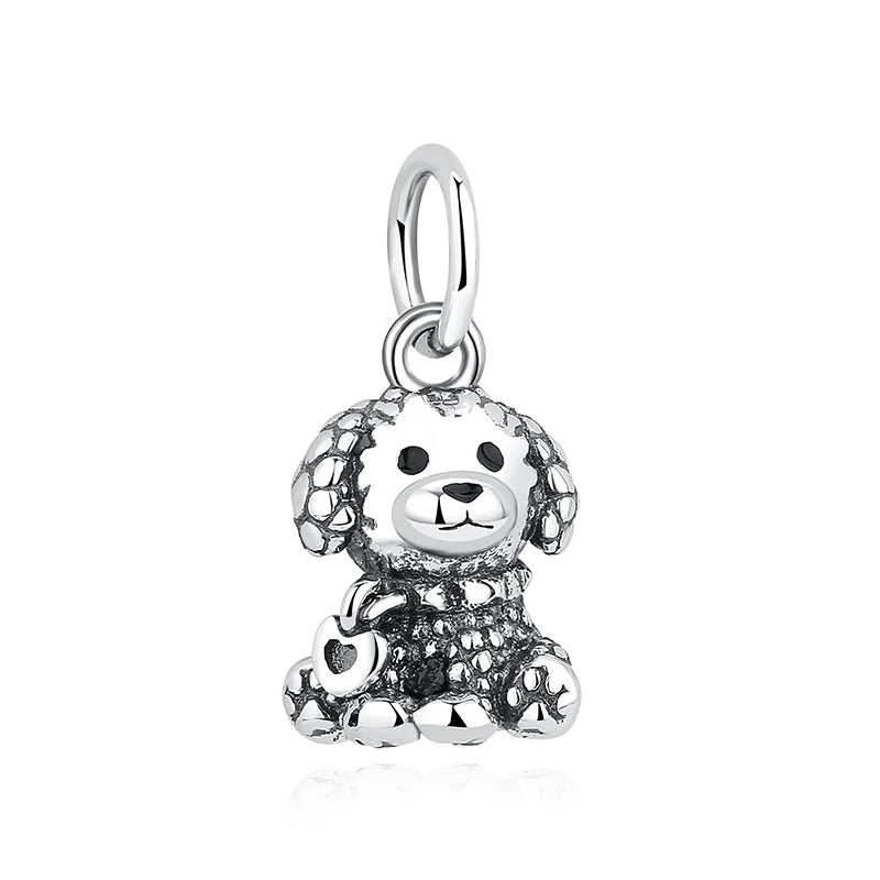 Original Silver Plated Charms For Women Love Pet Dog Cat Paw Print Pendant Beads Fit Pan Bracelets Necklaces DIY Luxury Jewelry