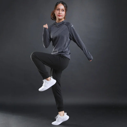 New Hoodie Running Jackets for Women 3 Color Fitness Sportswear Night Reflective Outdoor Jogging Lady Gym Sports Coat