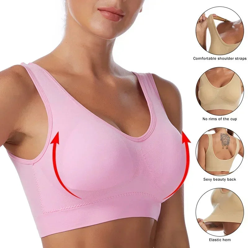 Women Sport Yoga Bra Running Vest Gym Workout Underwear Padded Crop Tops Female Sportswear Brassiere Push Up Fitness Bras