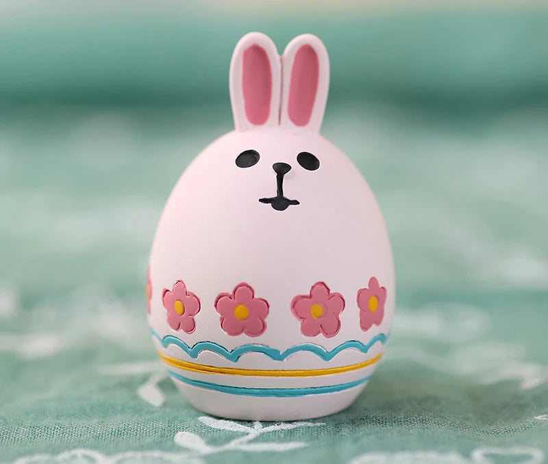 Easter Garden Party Colored Egg Rabbit Garden Ding Cat Sleeps in Spring Travel Doll Resin Home Decoration Festival Gift Crafts