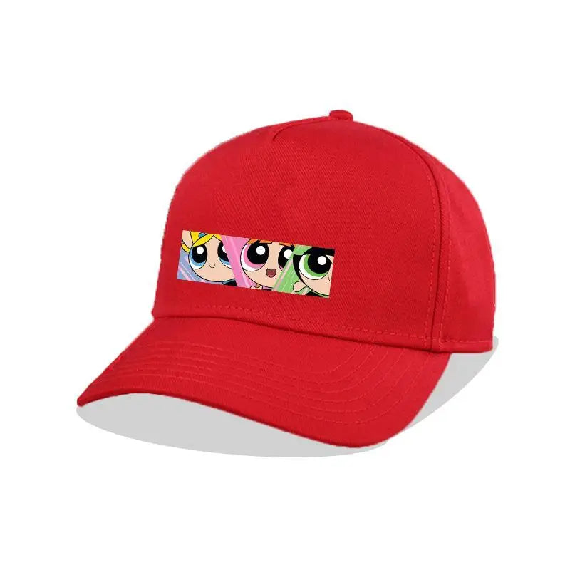 Powerpuff Girls Anime Women's Outdoor Hat Kawaii Fashion Summer Sun Protection Baseball Cap Adjustable Men's Classic Hip Hop Hat