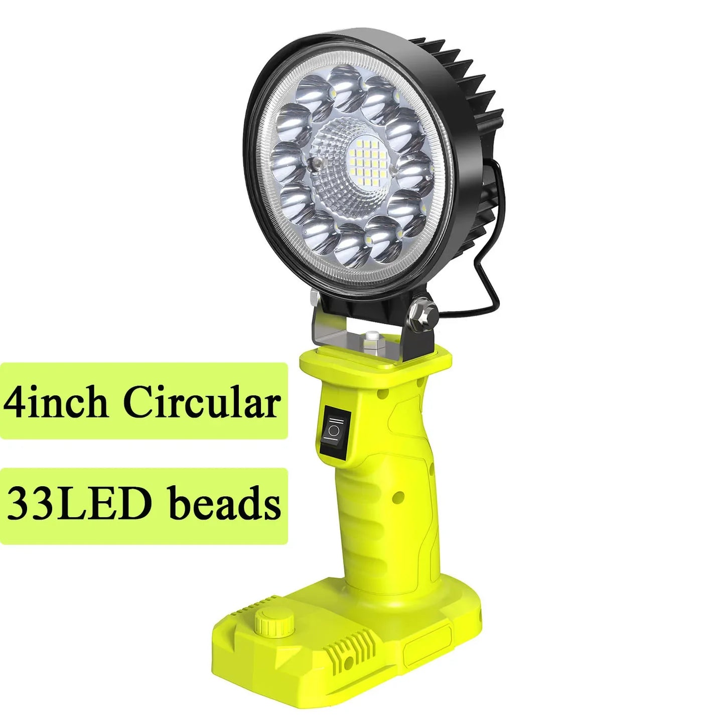 LED-Alarm-Arbeitsleuchte, Taschenlampe, Suchscheinwerfer, Taschenlampe, Scheinwerfer, Campinglampe für Ryobi 18 V Lithium-Nickel One+ Akku P108 