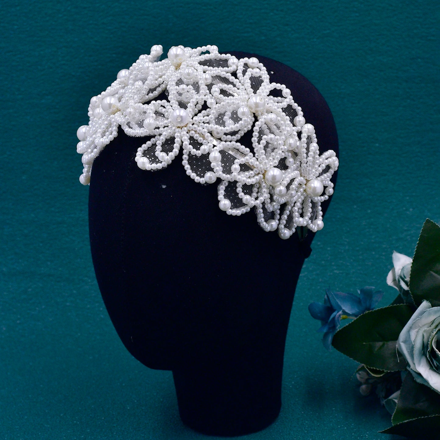 Wedding Head Jewelry White Pearl Headband Luxury Bride Tiara Bachelorette Party Accessories Bridal Hair Decoration HP695