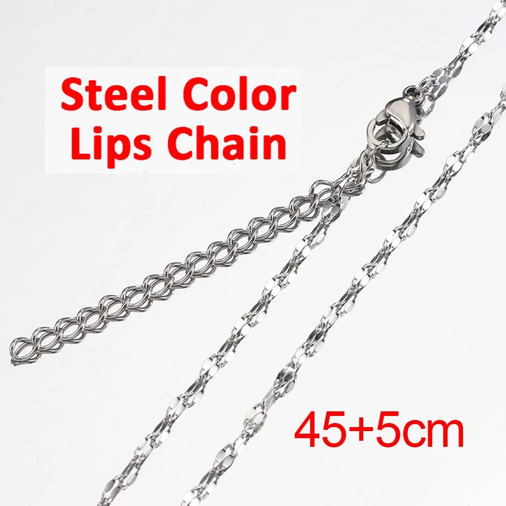No Fade 5pcs Stainless Steel Twist Chain Necklace Box Snake Chain with Clasp Open Ring DIY Men Jewelry Making Findings Accessory