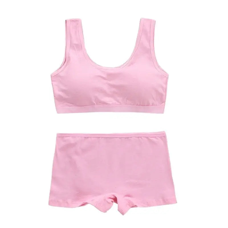 Training Bras Girls Teenage Underwear Set Cotton  Girls Topic Panties 8-14 Y