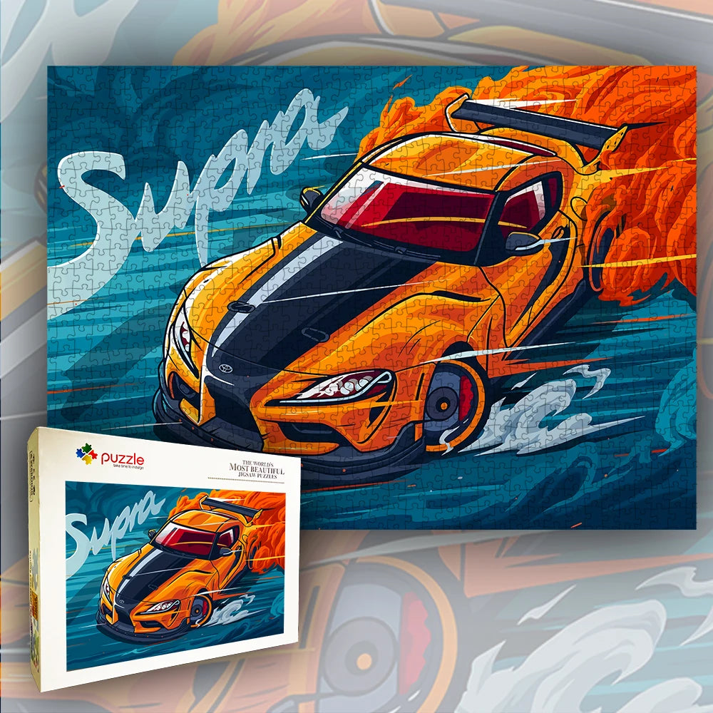 Jigsaw Puzzle 1000 Pieces White Card Paper Assembling Car Models Ducational Lntellectual Decompressing Children Dine Party Gift