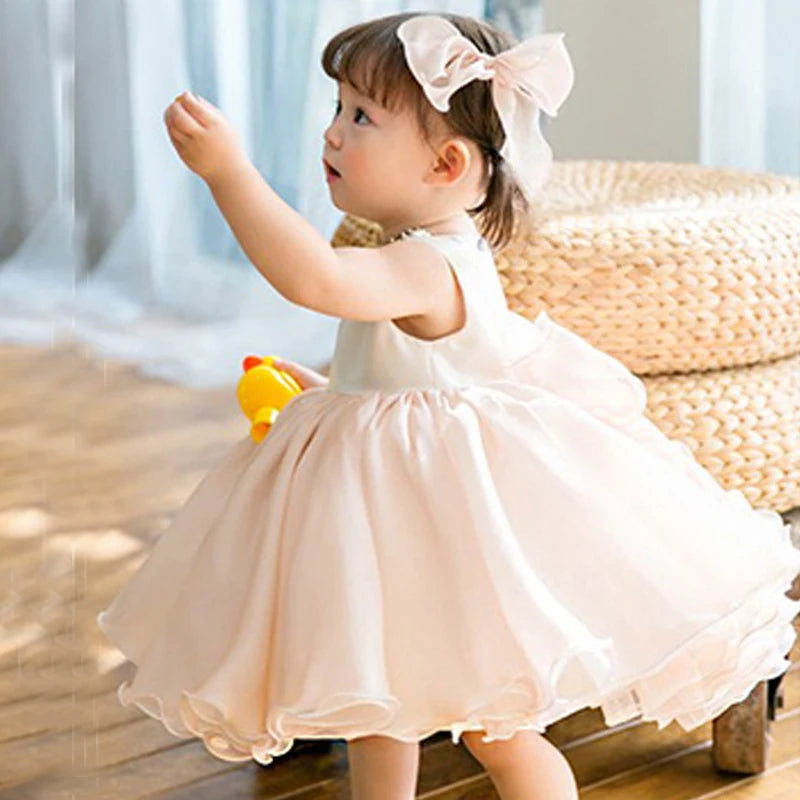 IYEAL New Fashion Sleeveless Children Girl Dress Beading Kids Girl Gown