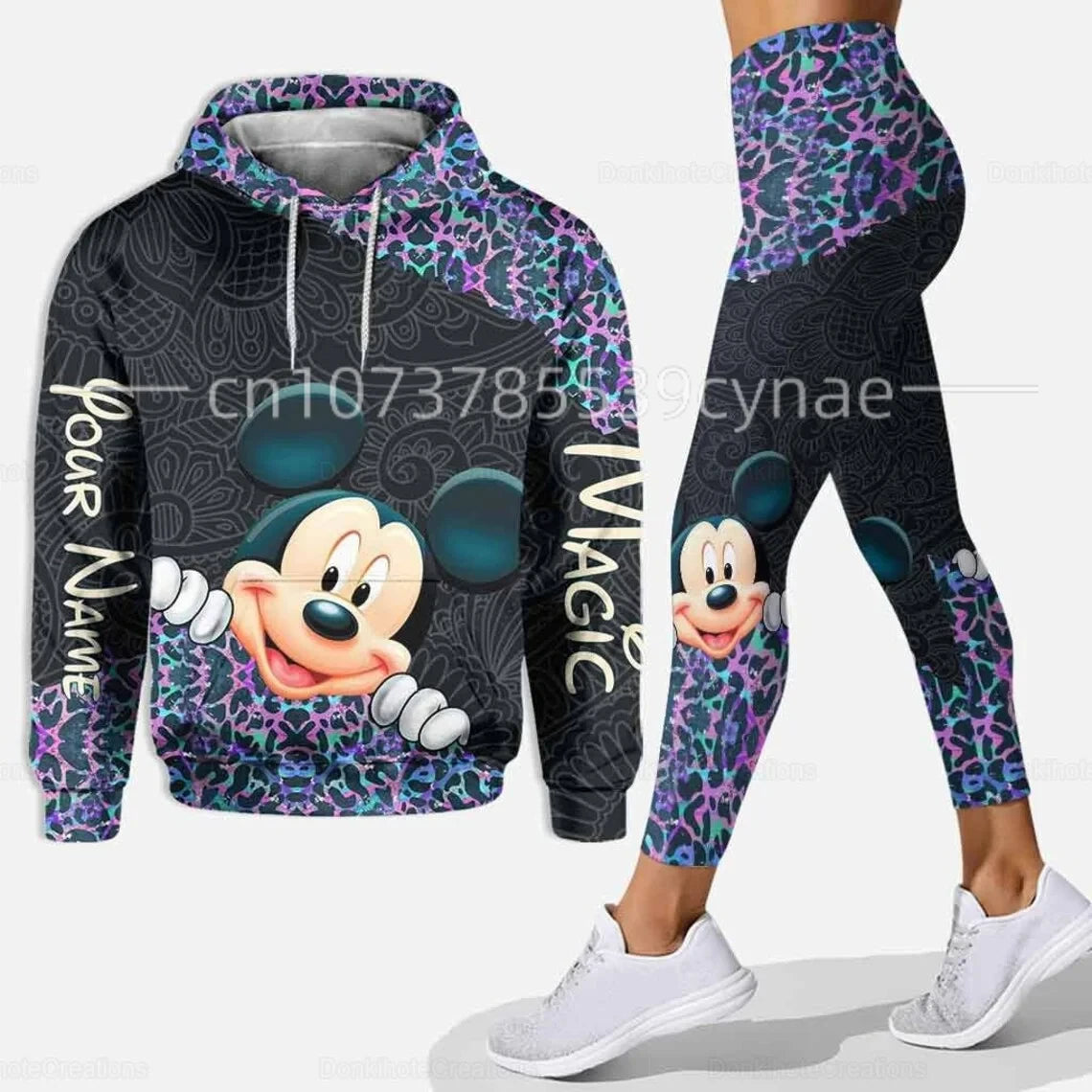 2025 3D New Hoodie Women's Set Sports Hooded Sweater Yoga Pants Sports Disney Yoga Underpants Fashion anime clothes sudader