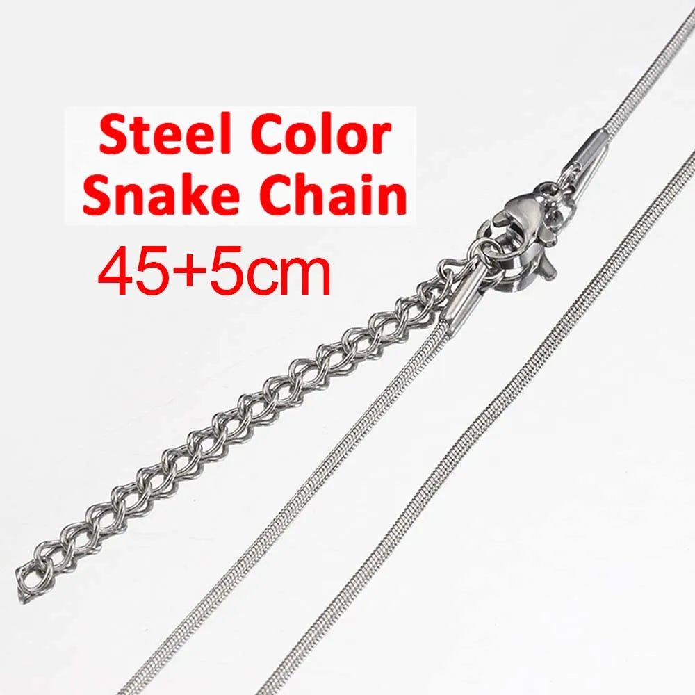 No Fade 5pcs Stainless Steel Twist Chain Necklace Box Snake Chain with Clasp Open Ring DIY Men Jewelry Making Findings Accessory