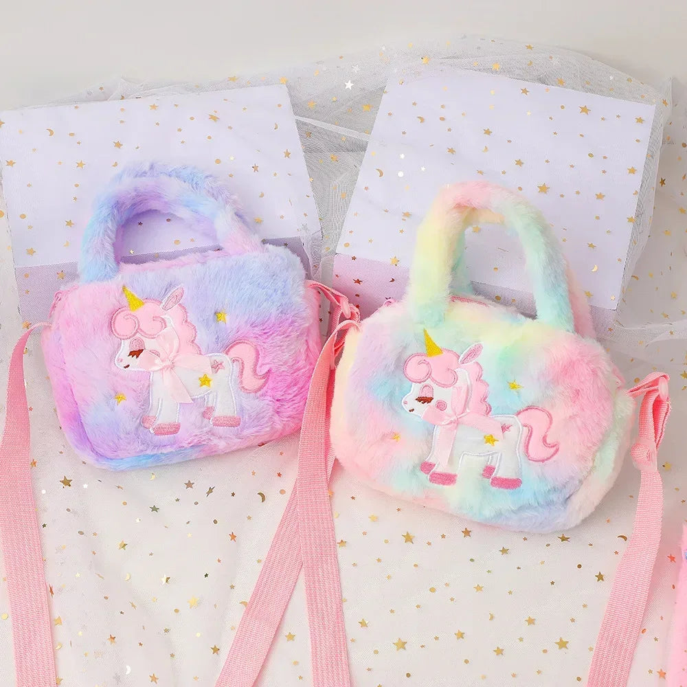 Children‘s ’Kawaii Unicorn Shoulder Bag Girls Cute Crossbody Bag Female Fashion Handbag Lipstick Phone Pouch Kids Coin Purse Key