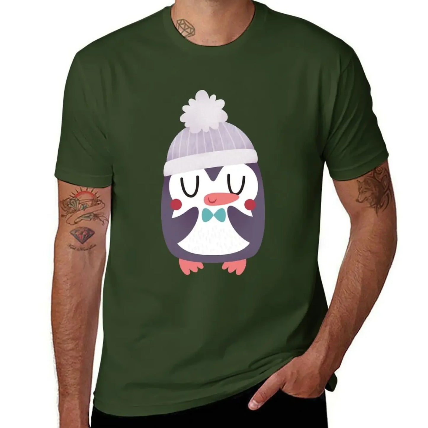 Cute Cozy Penguin T-Shirt cotton graphic tees Aesthetic clothing T-shirt mon
