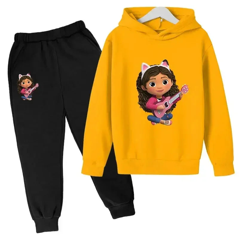 2024 Hoodie Kleinkind Mädchen Gabby Puppenhaus Kleidung Hoodies Hosen 2Pcs Sets Nette Kinder Kostüm Kinder Trainingsanzüge Kinder Gabby Katzen 