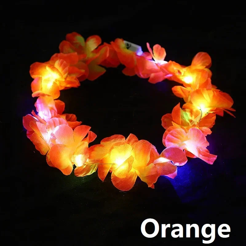 Luminous Headbands Party Led Headband Flower Crown with Led Lights Festival Party Decoration Glow-in-the-dark
