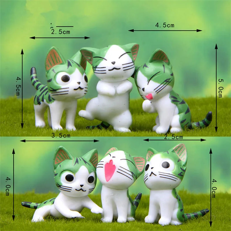 Mini Cheese Chis Cat Kitty Model Resin Kitten Cat Miniatures Figurine Animal Figurines Crafts Ornament for Home Decor