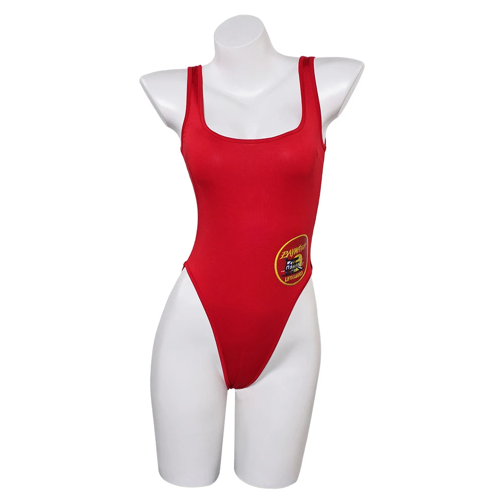 زي لعب الأدوار من Baywatch CJ Parker، زي سباحة للشاطئ، بدلة سباحة بيكيني للنساء، بدلة سباحة قصيرة للرجال، بدلة كرنفال الهالوين 