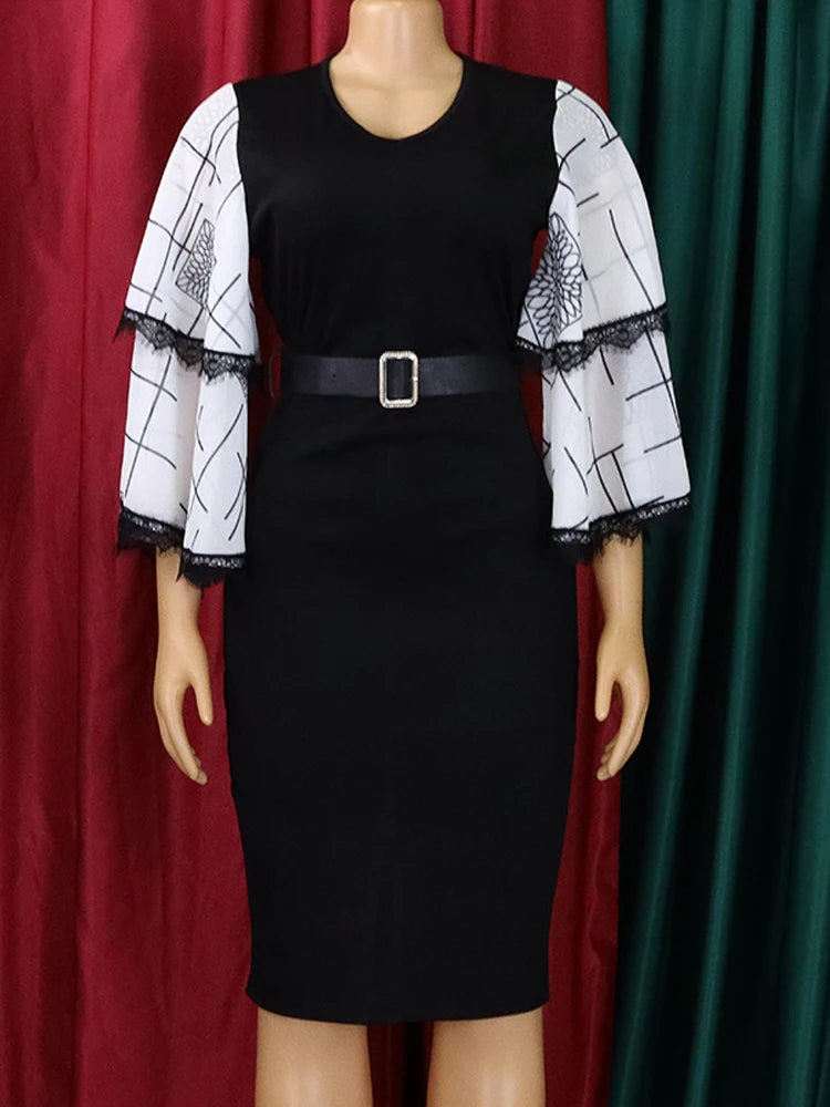 FairyShely 2025 Mesh Short Sleeve Patchwork Plus Size Dress Women Large Bodycon Big Dresses Summer Lady Party Tight Curvy Dress