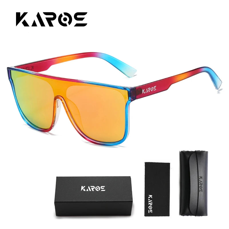 KAROS Polarized Sunglasses Men Women Fashion UV400 Eyewear Bike Cycling Fishing Driving Sun Glasses Outdoor Big Frame Sun Shades