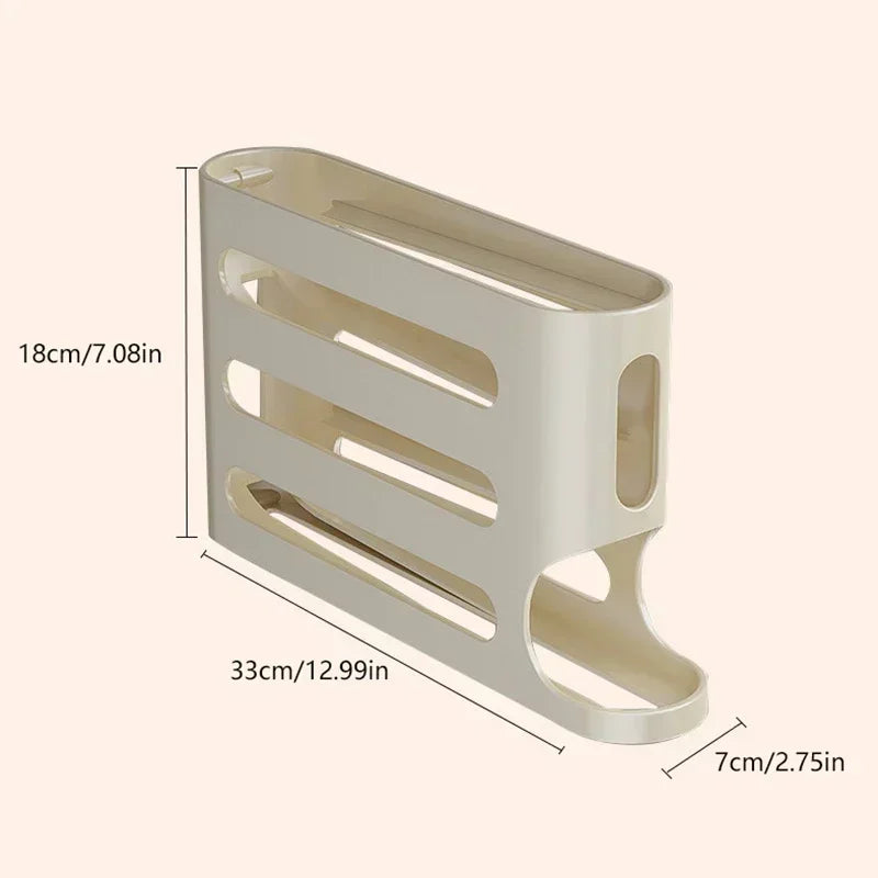 4-lagiger automatischer Eierhalter zum Rollen, Kühlschrank-Eieraufbewahrungsbox, Behälter, Küchenkühlschrank, Eierspender, Kühlschrank-Organizer 