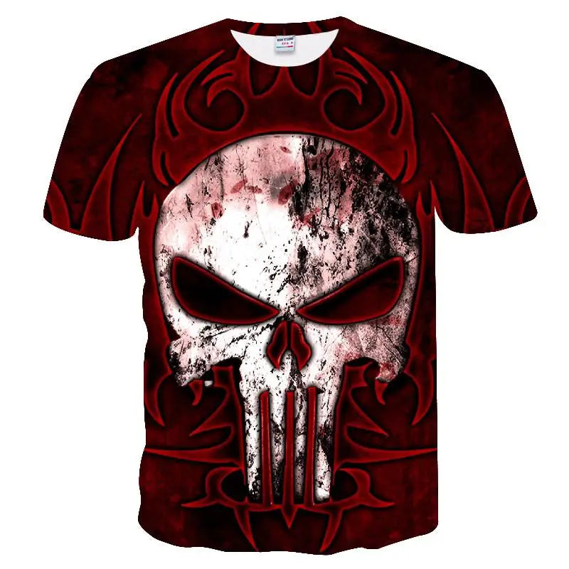 Summer Skull And Beauty Pattern Quick-Dry Men's T-shirt Hip Hop 3D Print Personality   Neck Short Sleeve  Fashion Clothes