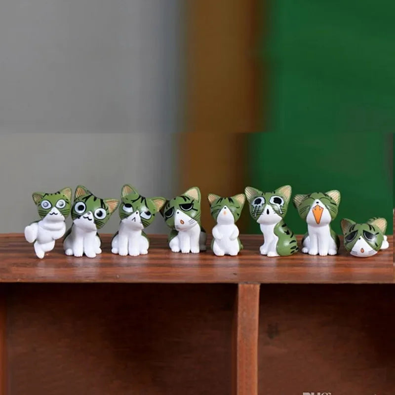 Mini Cheese Chis Cat Kitty Model Resin Kitten Cat Miniatures Figurine Animal Figurines Crafts Ornament for Home Decor