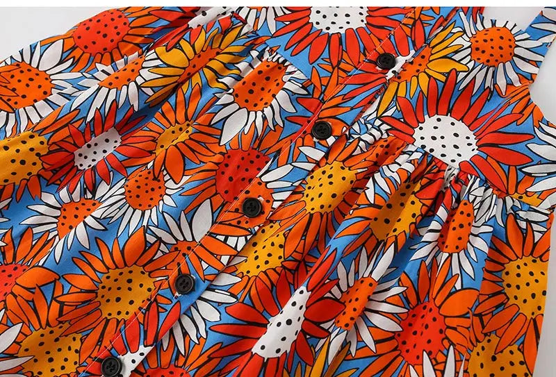 High Quality Woven Cotton One-piece Brand A-Line Dress Cute Girls Clothing