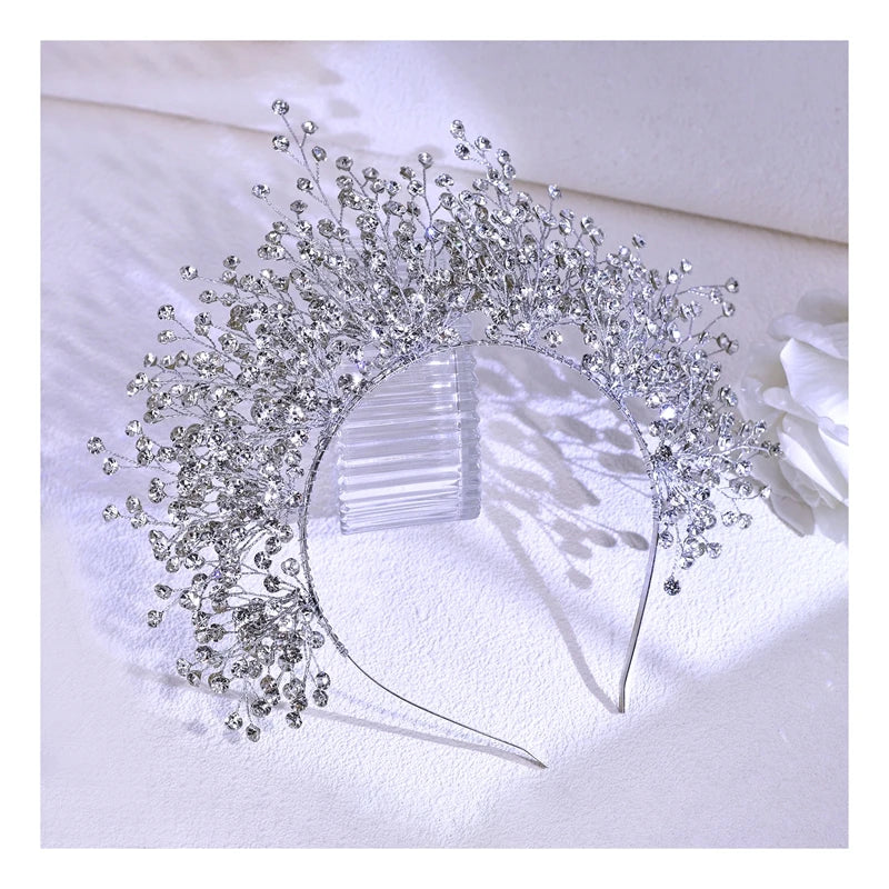 HNYYX Luxury Bridal Headband Rhinestone Wedding Crown Fashion Bridal Tiara Hair Accessories Women Beauty Festival Headpiece A234