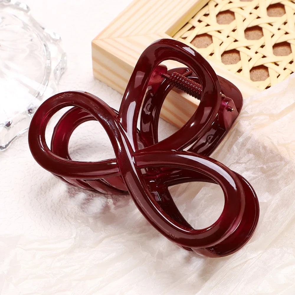 Elegant Geometric Large Ankola Red Hair Claws for Women Girls 2025 New Year Barrettes Hairpins Hair Grab Shark Clip Accessories